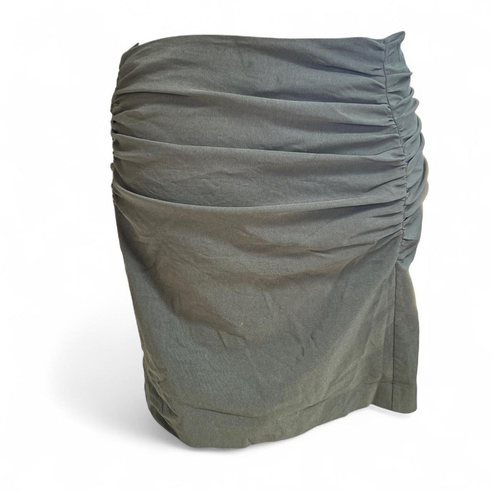 Zara Green Ruched Mini Skirt Size Large NWT